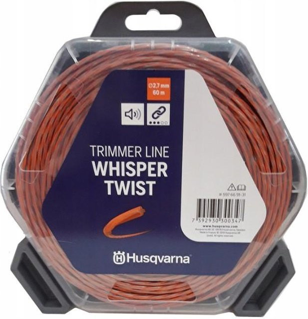Husqvarna Whisper Twist Motorsensen-Schneidfaden für Professionals, Orange, Durchmesser: 2,7 mm, Länge: 60 m - Bild 1