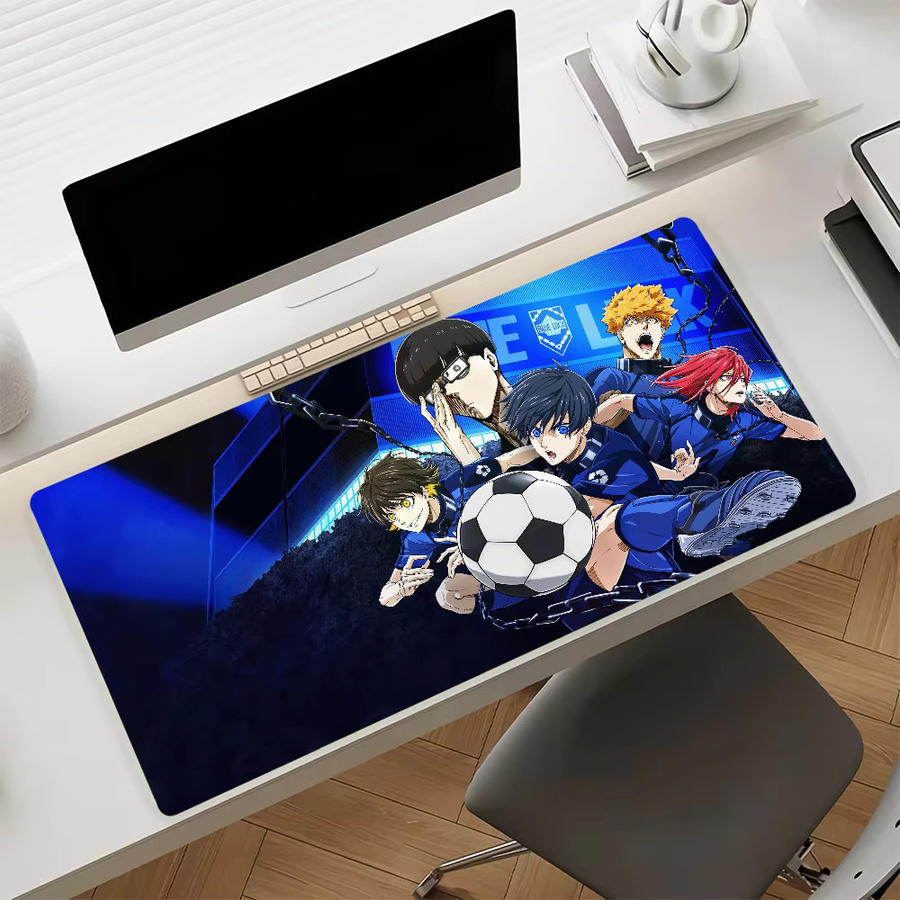 Anime B-Blue L-Lock Mauspad in Blau, rutschfeste Gamer-Schreibtischunterlage aus Gummi für Laptop und Büro - Bild 6