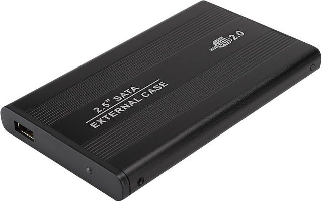 Koogeelife Externes 2,5 Zoll Festplattengehäuse aus Aluminiumlegierung mit SATA zu USB 2.0 Anschluss in Schwarz - Bild 1