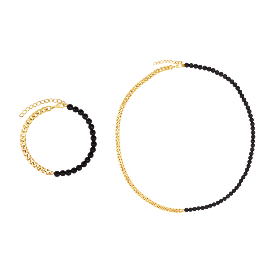 Vanez Schmuckset Edelstahl, Gold, Perle, Damen - Bild 1