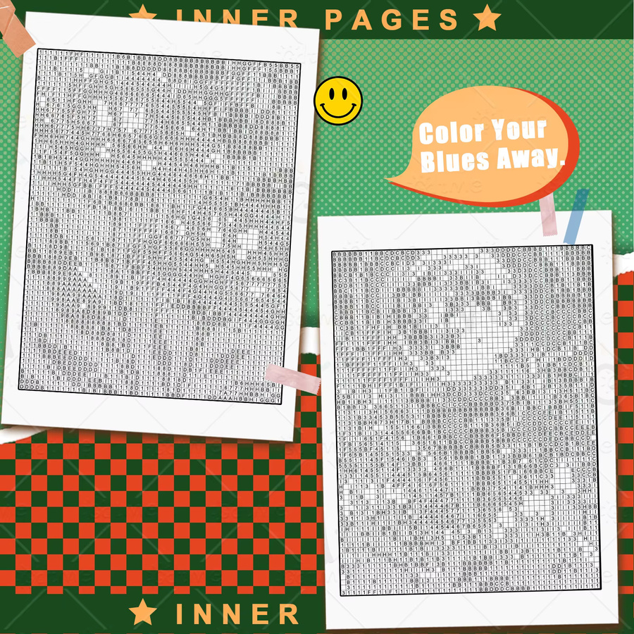 MYSTERY MOSAIC Malbuch für Erwachsene mit handgezeichneten Pixelkunst-Motiven in Multicolor - Bild 3