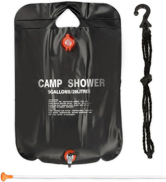 Relaxdays Campingdusche aus PVC in Schwarz, faltbar - Bild 1
