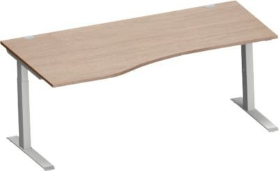 Schäfer Shop Genius Freiformschreibtisch MODENA FLEX in Eiche-Dekor und Weiß, höhenverstellbar, Breite: 180 cm - Bild 1