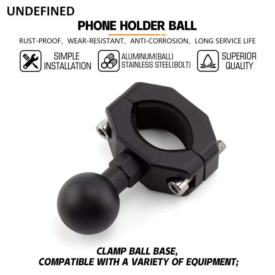 Kugelkopf-Montageadapter für GoPro 10 9 8 in Schwarz, 25 mm Clip für Motorrad und Fahrradlenker zur Rückspiegelhalterung - Bild 4