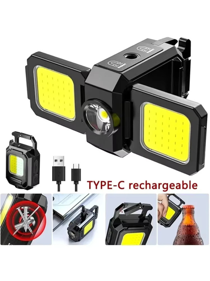 XIWANGFIRE Mini COB Schlüsselanhänger Taschenlampe, USB aufladbare tragbare Arbeitsleuchte mit Magnet für Outdoor, Camping und Angeln - Bild 5