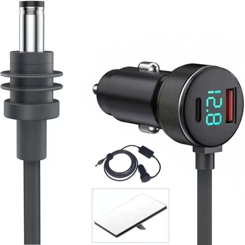 Kebidumei Autoladegerät für Starlink Mini mit 2m DC-Stromversorgung und Typ-C Eingang, Wasserdichtes Ersatzkabel mit Digitalanzeige in Schwarz - Bild 5