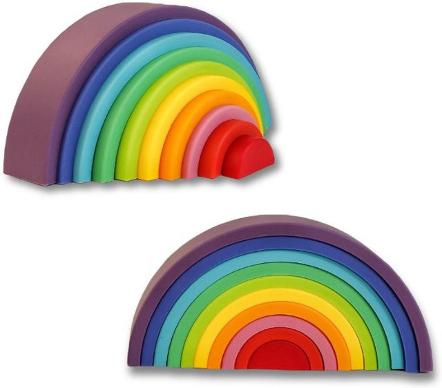 Wucifang Bags Regenbogenfarben Silikon Stapelspielzeug, 1-teiliges Set, ab 0 Jahre - Bild 1
