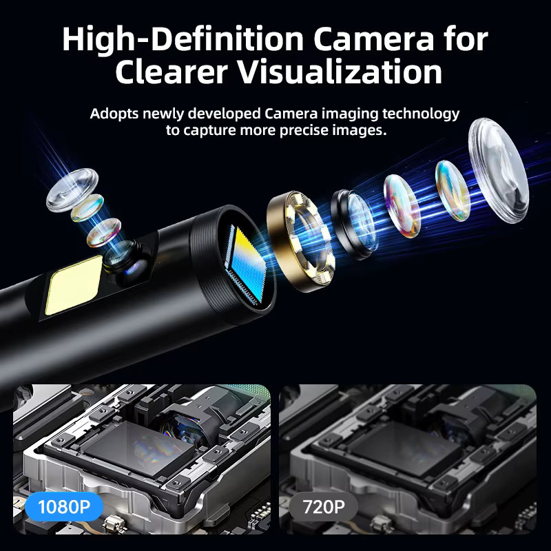KERUI Industrie-Endoskopkamera mit 5 Zoll IPS-Bildschirm, Dual Lens Dual View, 1080P Rohrinspektion für Autokanäle, Schwarz - Bild 5