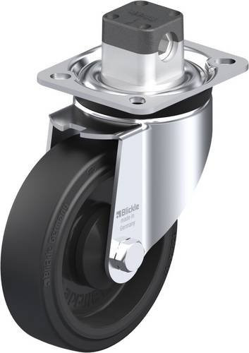 Blickle Lenkrolle LK-POEV 125KA-1-CS11 mit Feststeller in Schwarz und Stahl, Rad-Durchmesser: 125 mm, Tragfähigkeit: 250 kg - Bild 1