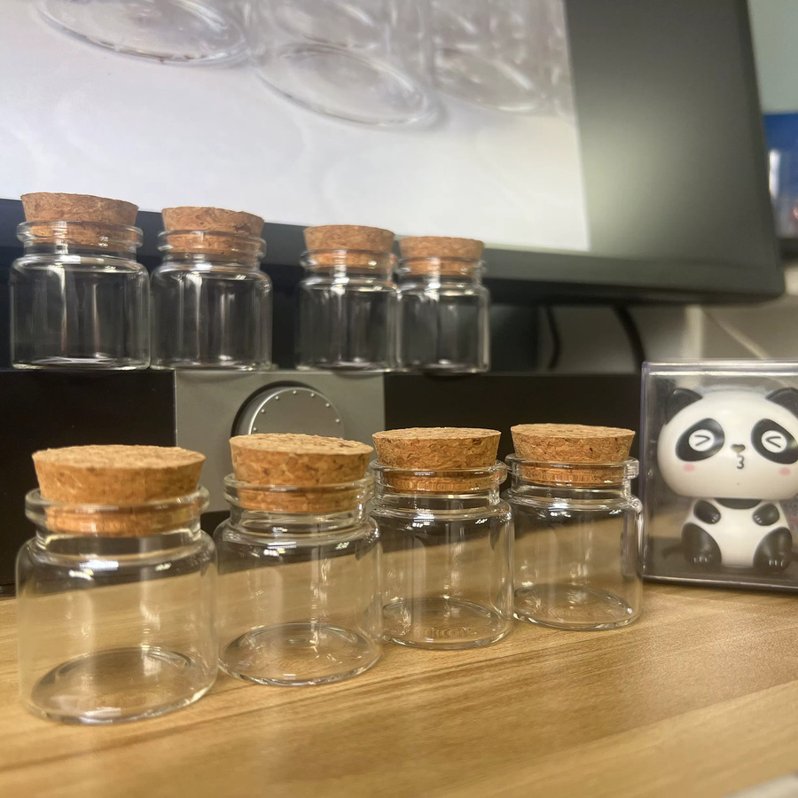 LYGIL Mini-Glasflaschen mit Korken, transparent, 25 ml - Bild 2