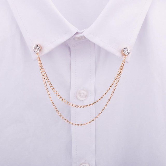 Lucky Star Jewelry Herrenbrosche, Messing, Kristall, Gold - Bild 1
