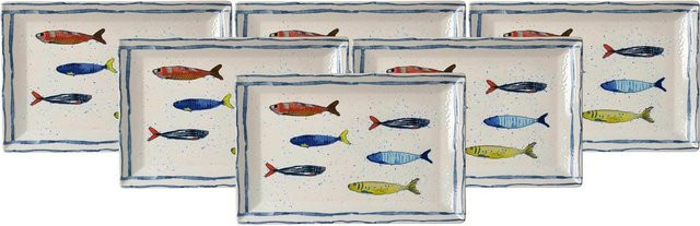 Ritzenhoff & Breker Servierplatten Maro aus Keramik, 6er Set, Multicolor, B/T: 34 x 23 cm - Bild 1