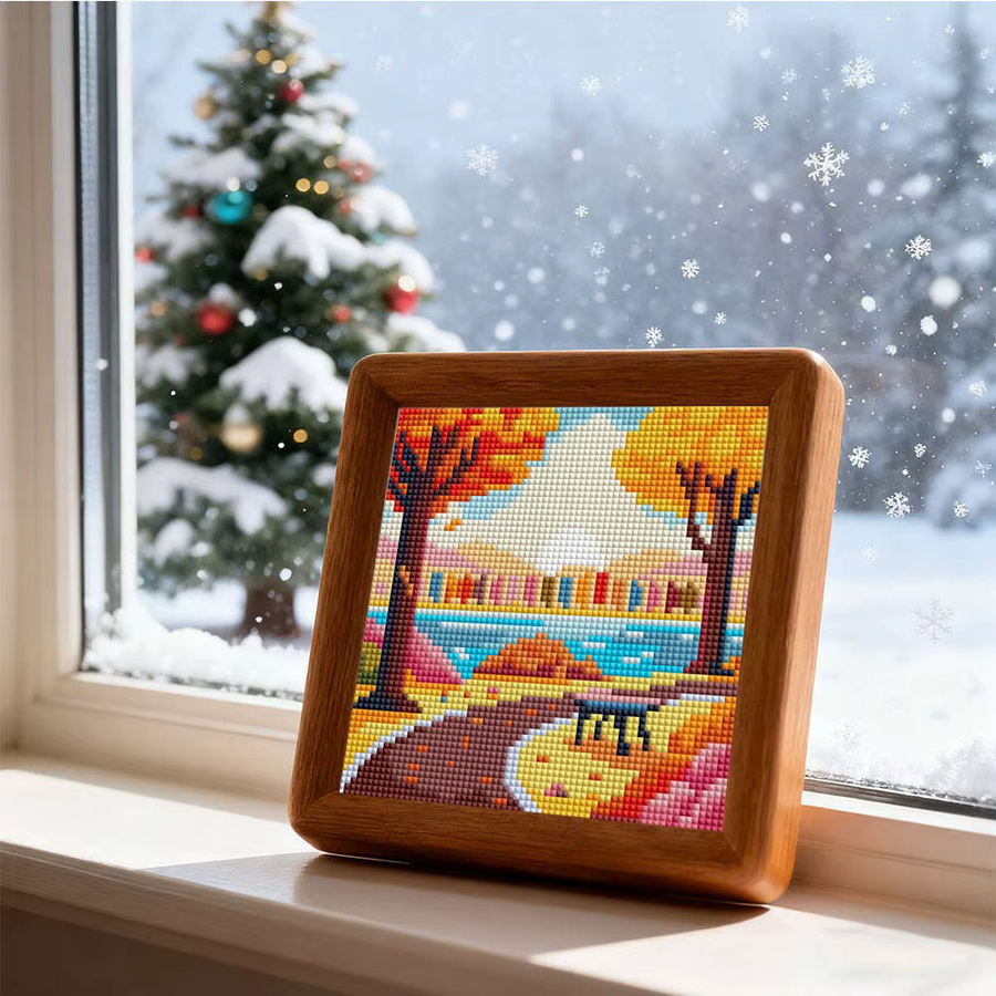 Huacan 12er Set Landschaft Mini Diamantmalerei mit 5D runden Mosaiksteinen im Sonnenuntergang und Meer Design in Multicolour - Bild 3