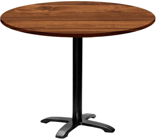 RestooTab Tisch Bazila rund mit Eiche-Platte und schwarzem Gestell, Höhe: 74 cm, Durchmesser: 110 cm - Bild 1