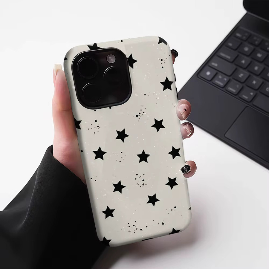 Potdemiel Magnetische Handyhülle mit Pastellfarbenem Stern-Hintergrund für iPhone 17 16 15 14 Pro Max Plus Robust und Doppelschichtig - Bild 3