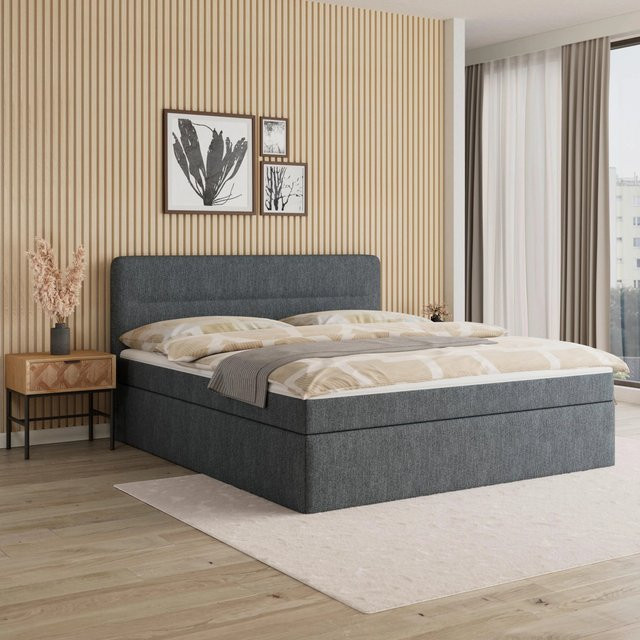 Bessagi Home Boxbett Marco Hybrid in Grau mit Taschenfederkern B/T: 180 x 200 cm - Bild 1