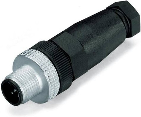 WAGO 756-9201/040-000 Sensor-Aktor-Steckverbinder M12 Stecker gerade unkonfektioniert 4-polig schwarz - Bild 1