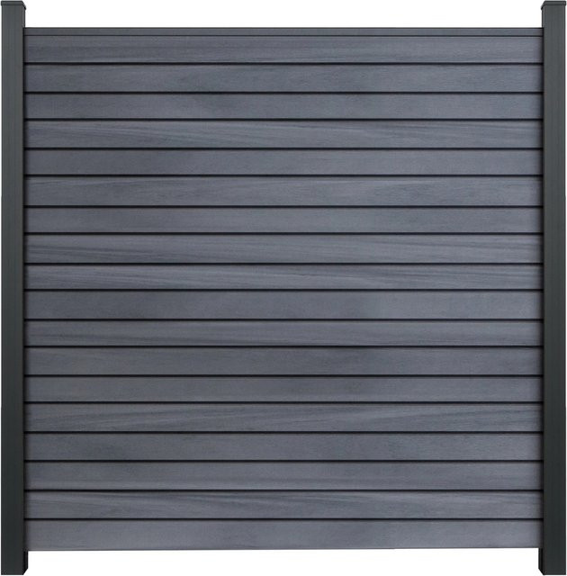 GroJa Steckzaun-Set Solid-Rhombus in Steingrau, B/H: 180 x 180 cm, PVC-beschichtet - Bild 1