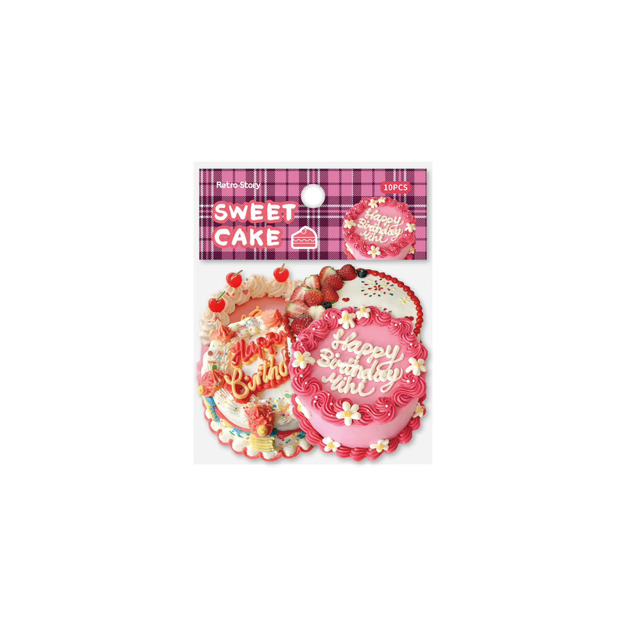 Retro Story Hard Card Sticker Pack Cake Series Kreative DIY-Dekorationsaufkleber aus Papier, Mehrfarbig - Bild 2