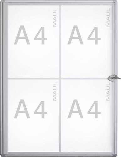 Maul Schaukasten MAULextraslim für 4 x DIN A4, Aluminium Silber, Wandmontage für den Innenbereich - Bild 1