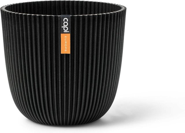 Aplanta Blumentopf Kugel Groove in Schwarz, Durchmesser: 16,5 cm, Höhe: 15,0 cm - Bild 1