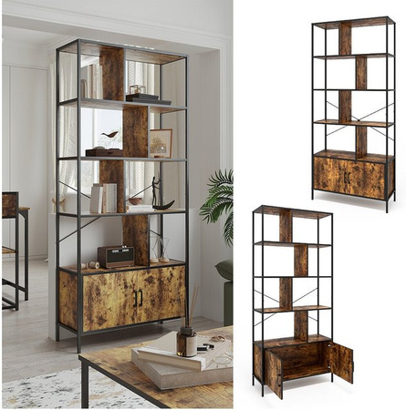 Vicco Bücherregal Fyrk in Eiche rustikal, Farbe Braun, B: 80 cm, H: 180 cm