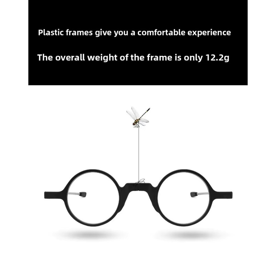 ZUXUB Lesebrille, faltbar, Vollrand, Rund, Kunststoff, Schwarz, Herren - Bild 3