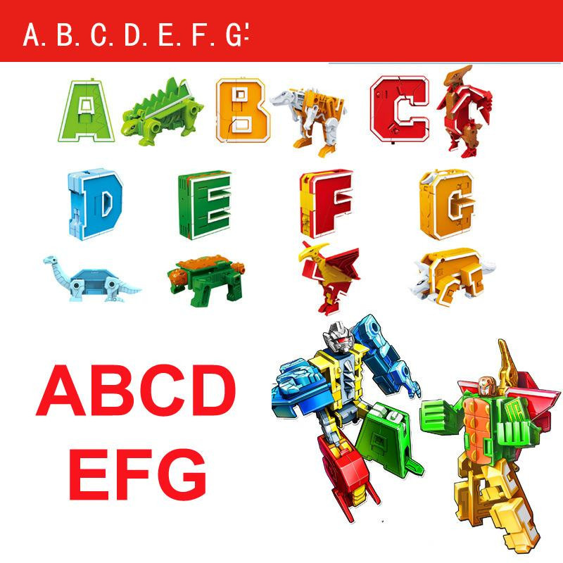 GUDI Englischer Buchstaben-Alphabet-Transformationsroboter Dinosaurier Actionfigur 3-6 Jahre - Bild 4