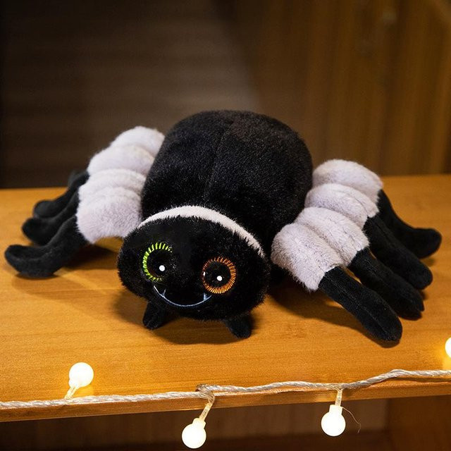 Schwarze Spinnenpuppe, Plüschtier, 40cm - Bild 1