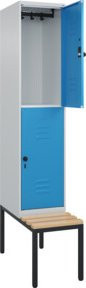 C+P Doppelstock-Spind Classic PLUS Sitzbank mit 1 Abteil und Buche-Hartholz Sitzfläche, B/T/H: 212,0 x 40,0 x 81,5 cm - Bild 1