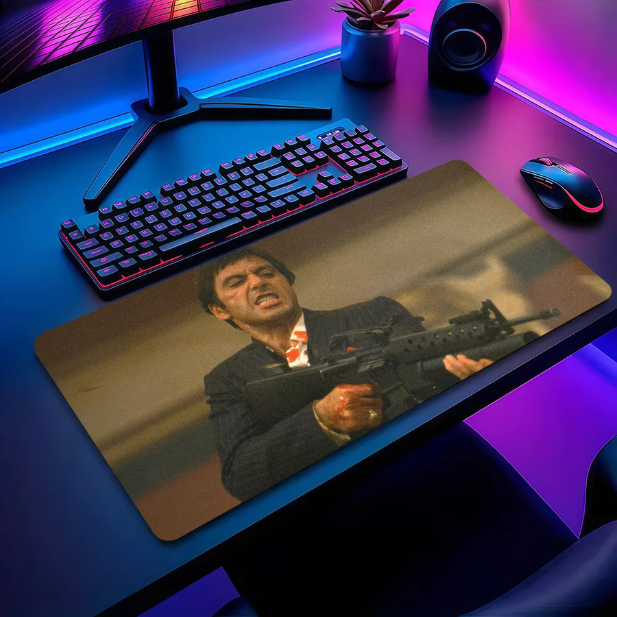 S-Scarface Tony Montana Gaming Mauspad in Multicolour, rutschfeste und verdickte Schreibunterlage für Gaming und Büro - Bild 3