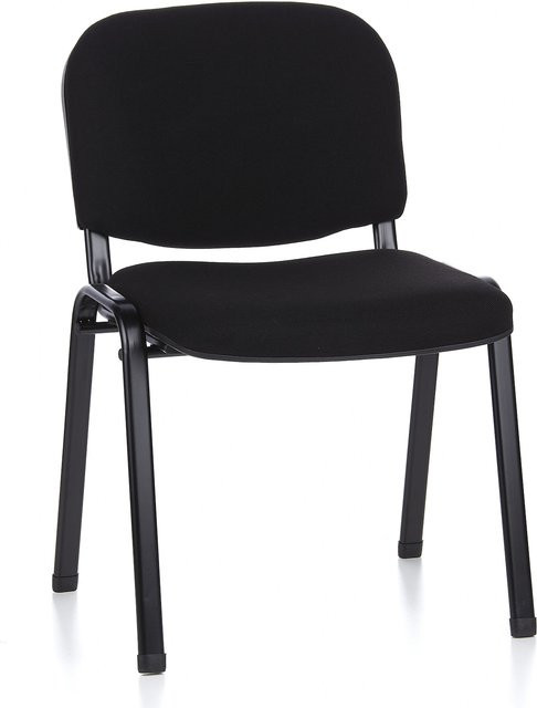 hjh OFFICE Vierfußstuhl XT 600 SW in Schwarz mit Stoffbezug und Stahlgestell - Bild 1