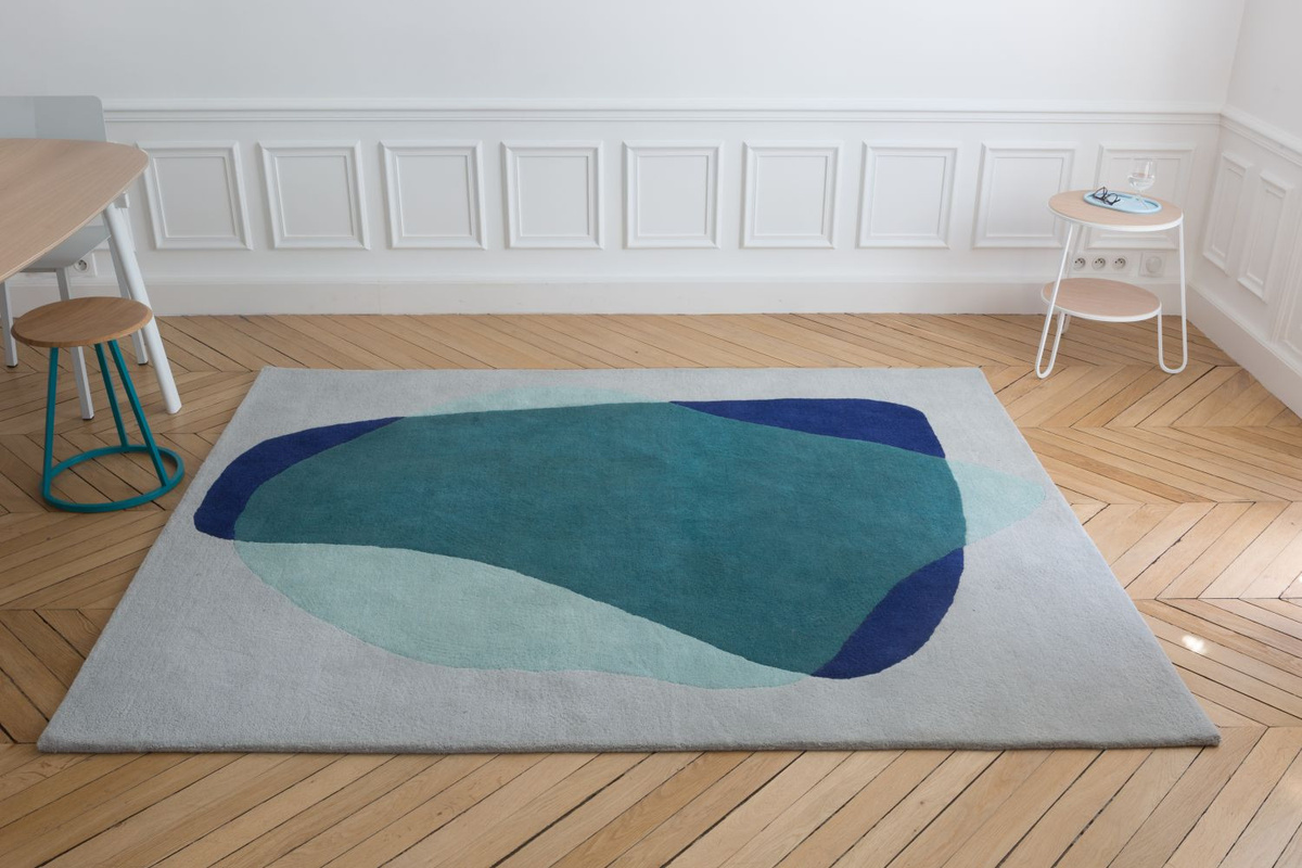 Harto Serge Teppich aus Wolle in Multicolour und Blau mit Farbflecken-Design für dein Büro - Bild 2