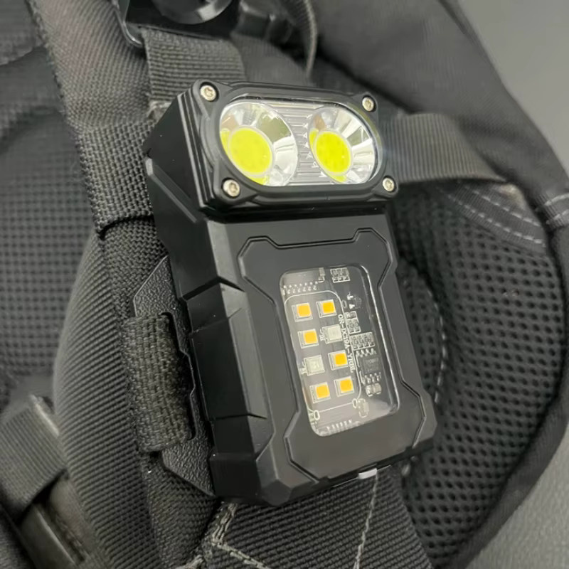 Mini Multifunktionale Taktische LED Arbeitslampe IP45 mit Clip und Molle 25mm Rucksack Strap für Outdoor Camping und Wandern in Schwarz - Bild 2
