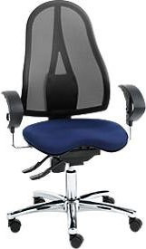 Topstar Bürostuhl SITNESS 15 Ergonomischer Fitness-Orthositz mit Armlehnen und Netzrücken, schwarz/blau - Bild 1