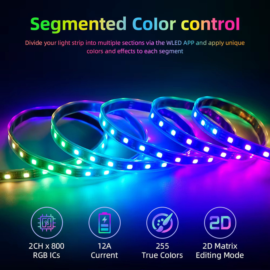 DOMRAEM DIY ESP8266 ESP32 WLED Adressierbarer LED-Controller für WS2814 WS2812B SK6812 APA102 Streifen mit WiFi, Alexa und MQTT Unterstützung - Bild 5