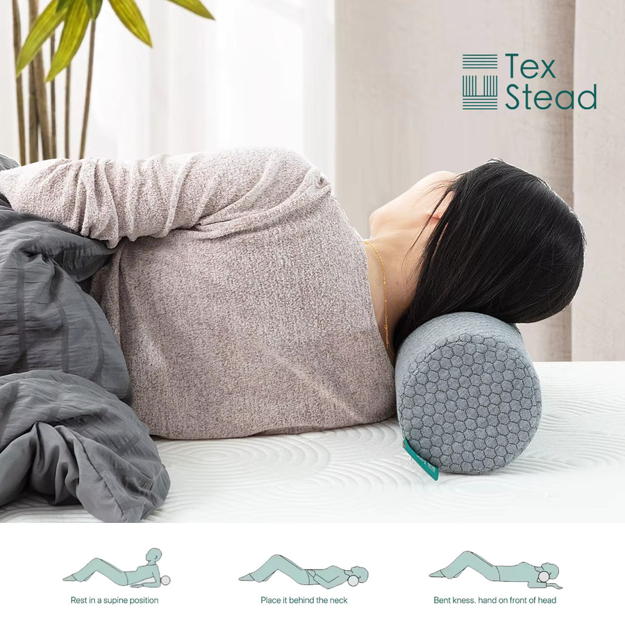 Ergonomische Lendenwirbelstütze aus Memory-Schaum von TEXSTEAD in Weiß und Grau zur Unterstützung der Körperhaltung und Linderung von Rückenschmerzen - Bild 2