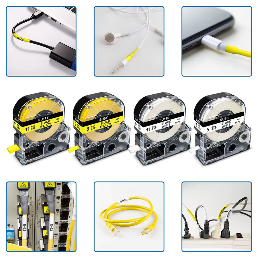 Etiketten-Schrumpfschlauch kompatibel für Epson LabelWorks LW-300 LW-400 LW-600 in 3,5 mm, 5 mm, 7 mm und 11 mm - Bild 3