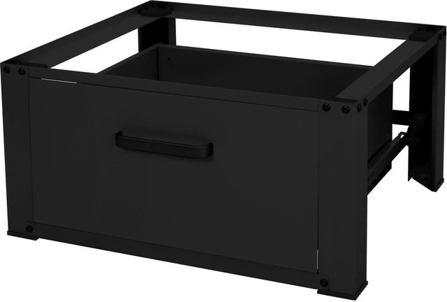 ML-Design Waschmaschinen Untergestell mit Schublade aus pulverbeschichtetem Stahl, Schwarz, B/T/H: 63 x 54 x 31 cm - Bild 2