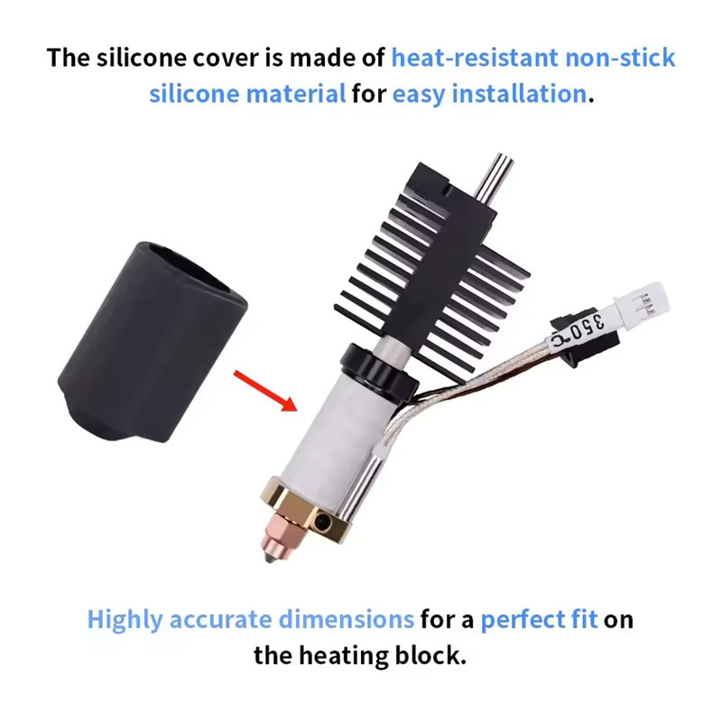 Creality Silikonsocken für K2 Plus Hotend Kit Hi Combo, schwarze Schutzhülle für den Heizblock - Bild 2