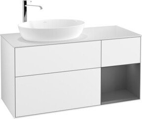 V&B Waschtischunterschrank Finion mit Wandbeleuchtung, Weiß lackiert, B/T/H: 120 x 50,1 x 60,3 cm - Bild 1