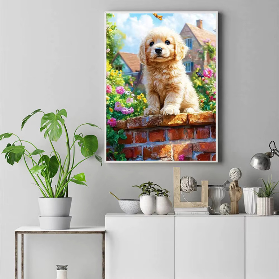 Evershine Diamant-Gemälde Hund DIY-Mosaik für Erwachsene in Multicolour, runde Form - Bild 3