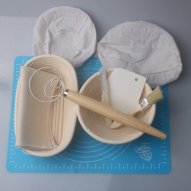 Meibum Sauerteig-Gärkorb aus natürlichem Rattan in Beige mit Liner, rundes Banneton für dein Brotbacken - Bild 1