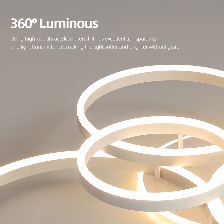 Moderne IRALAN LED Pendelleuchte in Ringform mit Fernbedienung und dimmbarer Lichtfarbe für Schlafzimmer und Home Office - Bild 3