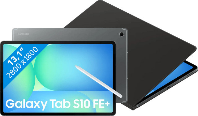 Samsung Galaxy Tab S10 FE Plus 13,1 Zoll 256GB Wi-Fi Grau mit BlueBuilt Book Case Schwarz - Bild 1