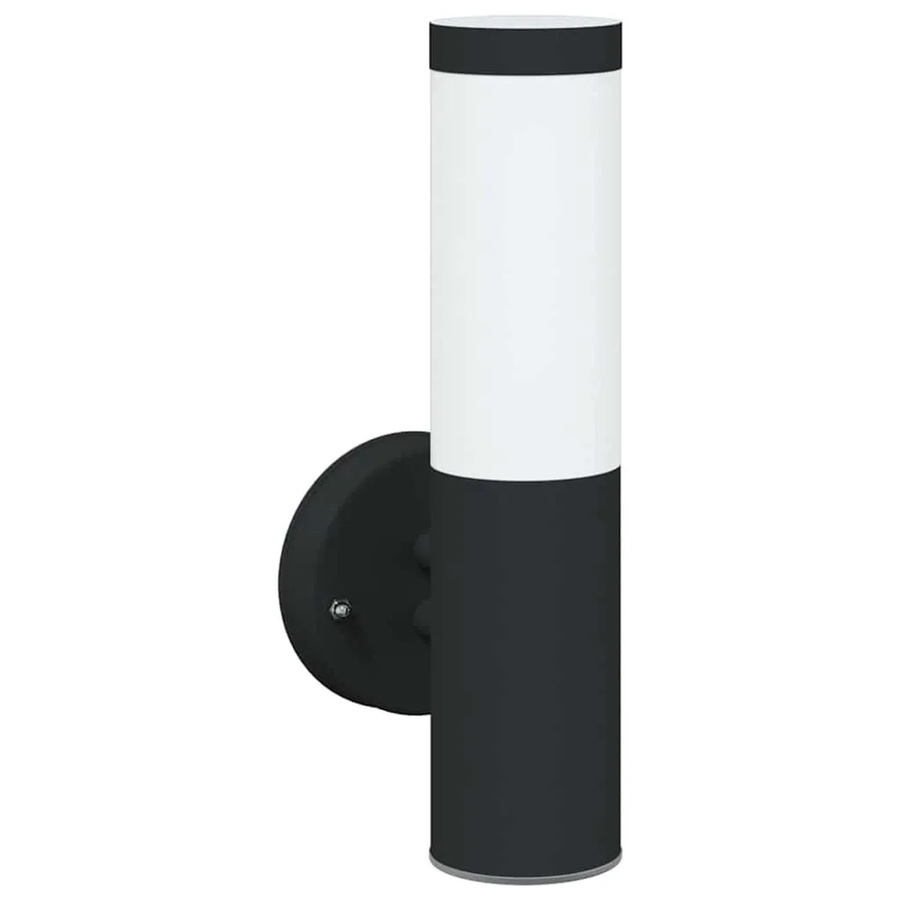 vidaXL Außenwandleuchte Schwarz aus Edelstahl und Kunststoff, moderne Wandlampe IP44, B/T/H: 15 x 7,5 x 33 cm - Bild 2