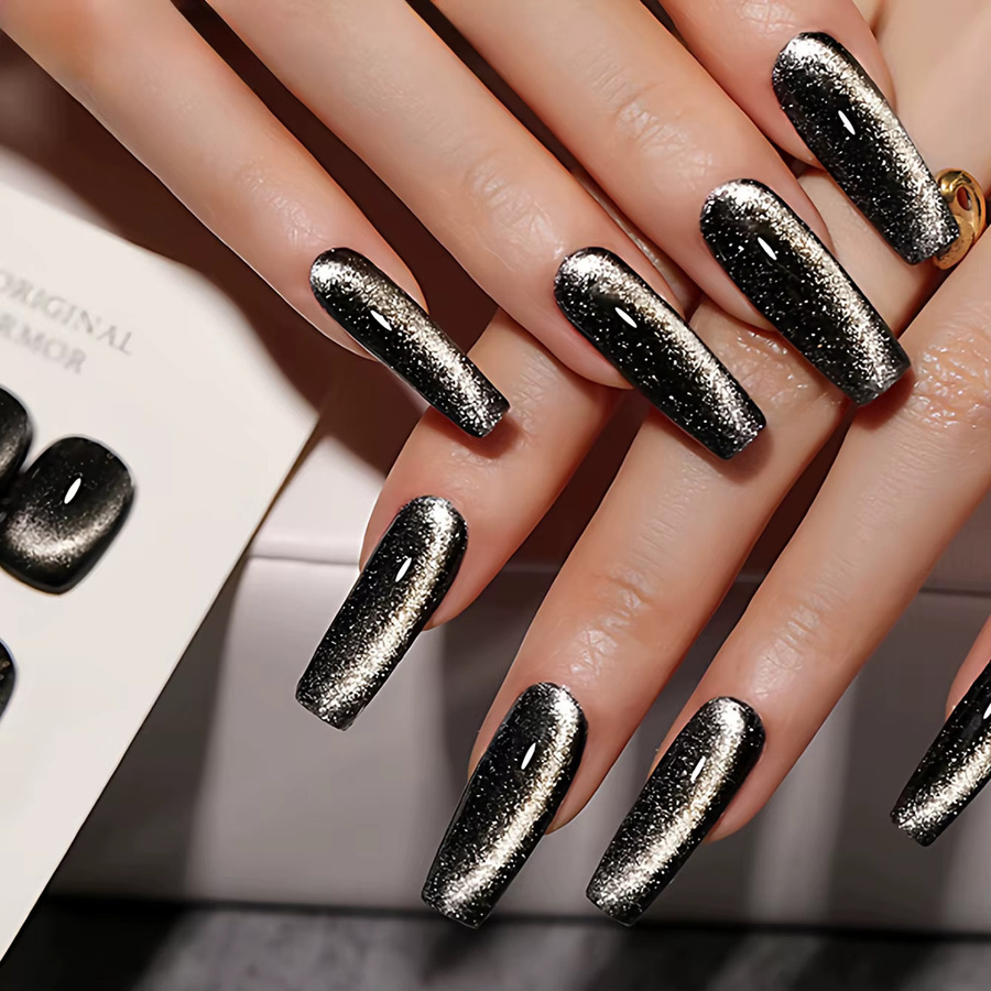 SHAKA Cat Eye Gel Nagellack, Schwarz, Schimmernd - Bild 6