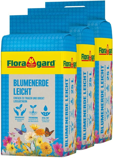 Floragard Blumenerde Leicht, 3 x 25 l - Bild 1