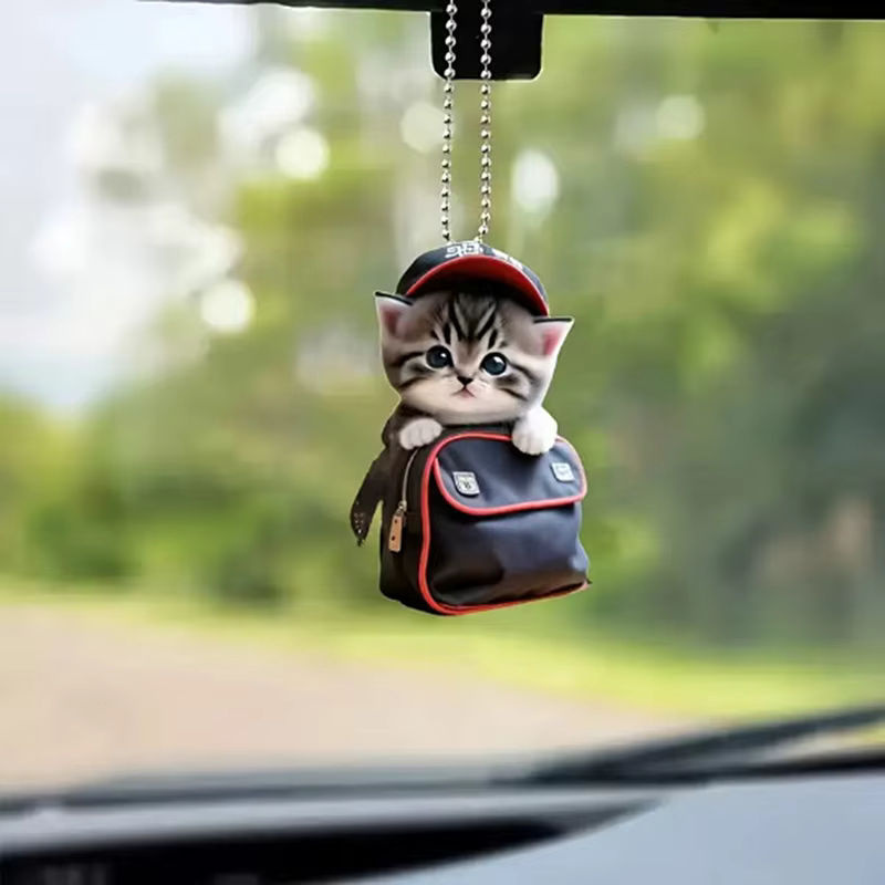 Handgefertigtes Acryl-Anhänger Ornament für den Rückspiegel als Auto-Innendekoration mit Tier-Motiven in Mehrfarbig - Bild 2