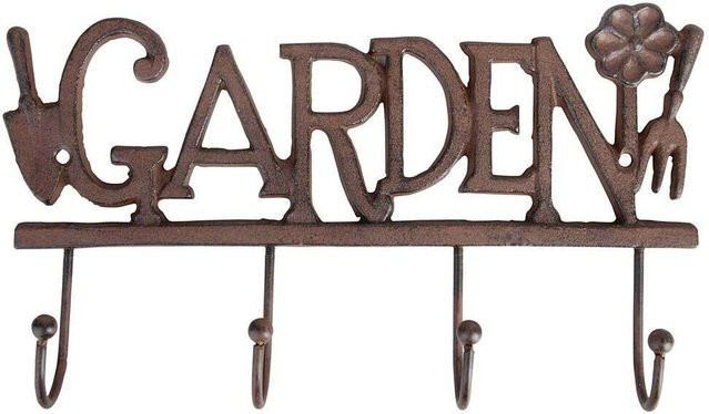 Wandgarderobe Garden von Esschert Design aus Gusseisen in Vintage Braun mit Wandhaken - Bild 1